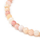 Bracelet extensible perlé rond opale rose naturel BJEW-JB07744-5