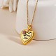 Coeur avec collier pendentif médaillon photo fleur rose JN1036A-3