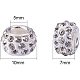 NBEADS 100 Pcs Clear Crystal Rhinestone Large Hole European Beads Pave Clay Rondelle Spacer Beads for European Snake Chain Charm Bracelet CPDL-NB0001-06-2