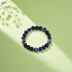 Lapis-lazuli naturel (teint) et bracelet extensible perlé mauvais œil au chalumeau BJEW-JB08713-05-2