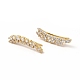 Brass Micro Pave Cubic Zirconia Stud Crawler Earrings EJEW-H091-32G-1
