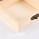 木製の箱  フリップカバーボックス  鉄製のロッククラスプとガラスのビジュアルウィンドウ付き  長方形  バリーウッド  4x3-1/2x1-3/4インチ（10x9x4.5cm） CON-WH0080-17A-4