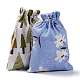 ポリコットン（ポリエステルコットン）パッキングポーチ巾着袋  花で印刷  ミックスカラー  18x13cm ABAG-T007-02-2