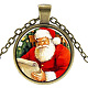 Christmas Theme Glass Pendant Necklaces NJEW-J056-B956-AB-1