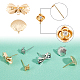 PandaHall Elite 12Pcs 6 Style Brass Stud Earring Findings KK-PH0002-78-5