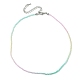 Collier de perles de verre rondelle à facettes pour femme NJEW-M208-02D-3