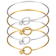 UNICRAFTALE 6pcs 2 colors 6cm Expandable Bangle Stainless Steel Bangles Adjustable Bangle Bracelet Golden & Stainless Steel Color Bangle for Women DIY Jewelry Making BJEW-UN0001-04-1