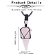 Collier pendentif tressé cône de quartz rose naturel NJEW-SZ0001-59E-7