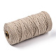コットン糸  マクラメコード  装飾的な糸のスレッド  DIYの工芸品について  ギフトラッピングとジュエリー作り  淡い茶色  3mm  約109.36ヤード（100m）/ロール。 OCOR-T001-02-40-2