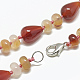 Colliers de perles naturelles cornaline NJEW-S389-18-2