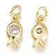 Латунные микропаве прозрачные кубические циркониевые подвески KK-M206-49G-2