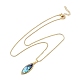 Ожерелье с подвесками из натуральной ракушки пауа NJEW-B104-01G-3