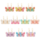 10Pairs 10 Colors Bling Butterfly Resin Dangle Earrings EJEW-AB00006-1