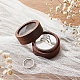 FINGERINSPIRE Round Wood Ring Box with Clear Window and White Velvet Inside 1.9x1.4inch Coconut Brown Jewelry Ring Box 1 Slot Ring Gift Box for Proposal Engagement Wedding Valentine's Day CON-WH0089-17B-5