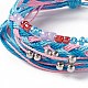 4Pcs 4 Style Alloy & Glass Braided Bead Bracelets Set BJEW-B065-09D-2