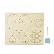 DIYハートウィンドチャイム作成キット  1個の木板入り  1枚のカードの綿糸と1本のプラスチックの編み針  クラフトを描く子供たちのために  ミックスカラー  糸と針：ランダムな色 DIY-A029-06-2