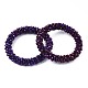 Bracelets extensibles en perles de verre électrolytique à facettes BJEW-S144-002G-06-2