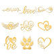 OLYCRAFT 9pcs 1.6x1.6 inch Golden Metal Stickers Heart Paw Prints Stickers Self Adhesive Angel Wing Paw Stickers Golden Epoxy Stickers for DIY Scrapbooks Epoxy Resin Art Crafts Water Bottle Decor DIY-WH0450-094-1