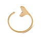 Ion Plating(IP) 201 Stainless Steel Whale Tail Shape Open Cuff Ring for Women RJEW-C045-09G-3