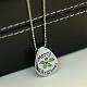 Drop Engraved Merry Christmas and Mistletoe/Holly Leaves Alloy Enamel Pendant Necklaces NJEW-N0052-096-2