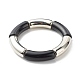 Set di braccialetti elastici con perline tubolari curve per ragazze BJEW-JB06947-3