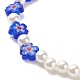 Bracelet femme imitation perle plastique & perles verre millefiori BJEW-JB08432-4