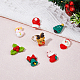 Chgcraft 48 個 8 スタイルクリスマステーマ不透明樹脂カボション  トナカイとクリスマスツリーとサンタクロース  混合図形  ミックスカラー  21~25x15.5~26x6~8.5mm  6個/スタイル CRES-CA0001-23-5