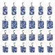 UNICRAFTALE 24Pcs Nuggets Pendants Natural Blue Spot Jasper Pendants with Stainless Steel Snap On Bails 15~35mm Long Snowflake Gemstone Pendant Quartz Charms Stone for DIY Necklace Jewelry Making G-UN0001-16A-1