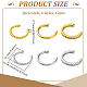 12 шт. 6 стиля латунных серег-манжет в форме буквы С EJEW-GO0003-29-2