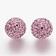 Half Drilled Czech Crystal Rhinestone Pave Disco Ball Beads RB-A059-H12mm-PP9-212-2