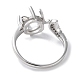 925 anello per polsino in argento sterling placcato in rodio con micro pavè di zirconi cubici STER-NH0001-41P-3