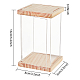Delorigin 2 paquete de vitrina de acrílico transparente con base de madera AJEW-WH0324-30-2