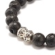 Bracelet extensible perles rondes en pierre de lave naturelle BJEW-JB07456-4