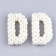 Abalorios hechos a mano de plástico imitación perla tejida perlas FIND-T039-18-D-2