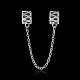 925 Sterling Silver European Beads with Safety Chain STER-BB16107-2