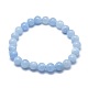 Bracelets extensibles en perles de jade blanches naturelles et teintes X-BJEW-K212-A-018-2