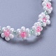 Bracelets de perles de rocaille en verre de fleur BJEW-JB04285-02-2