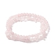Женские эластичные браслеты круглой формы с кристаллами и бусинами из розового кварца BJEW-JB10189-08-1