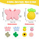 CHGCRAFT 16Pcs 8 Style Food Grade Eco-Friendly Silicone Beads SIL-CA0002-06-2