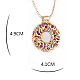 Beigne réelle en or rose plaqué alliage strass pendentif collier de chandail NJEW-DD0009-031A-5