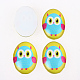 Cabochons ovales en verre imprimé hibou X-GGLA-N003-18x25-B08-2
