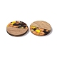 Transparent Resin & Walnut Wood Pendants RESI-N025-045A-2