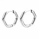 201 Stainless Steel Hexagon Hoop Earrings STAS-S103-30P-3