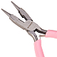 Sunnyclue alicates de punta redonda de 4.5 pulgada cortador de alambre 4 en 1 mini alicates de precisión alicates para doblar alambre herramientas de corte lateral para hacer joyas de diy rosa PT-SC0001-02-1