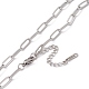 201 collar de cadena con clip de acero inoxidable para hombres y mujeres NJEW-P268-A33-1X5-3