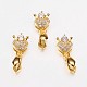 Long-Lasting Plated Brass Micro Pave Cubic Zirconia Ice Pick Pinch Bails ZIRC-F069-08B-G-1