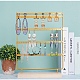 5-Tier Iron Earring Display Stands with Wooden Base PW-WG19928-01-1