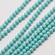 Cordones de perlas redondas de turquesa sintética de Taiwán X-G-A130-2mm-L08-1
