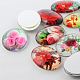 Multi-Color Flower Theme Ornaments Glass Oval Flatback Cabochons GGLA-A003-18x25-NN-3