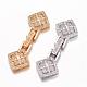 Brass Micro Pave Cubic Zirconia Fold Over Clasps ZIRC-G049-05-1